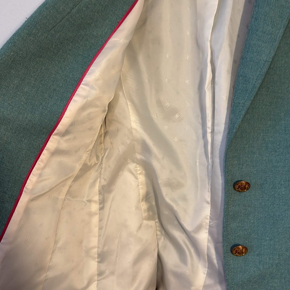 Banana Republic Teal Blazer with Elbow Pads Poly Wool Blend - Picture 4 of 7